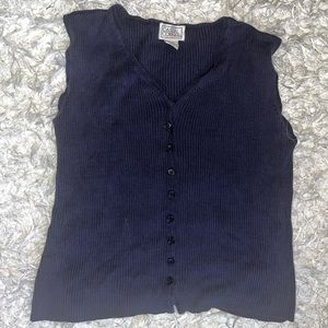 Casual Corner Dark Blue Vest/Shirt
